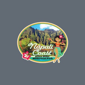 Napali Coast State Wilderness Park Decal / 2.5&quot; Sticker / Hawaii / Kauai / Pacific / Premium / UV Laminate / Travel / Car / Waterproof