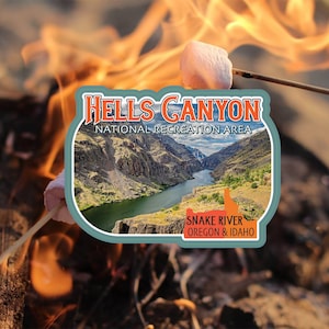 Hells Canyon National Recreation Area Decal / 2.5&quot; Sticker / Oregon / Idaho / Premium / Vinyl / UV Laminate / Travel / Car / Waterproof
