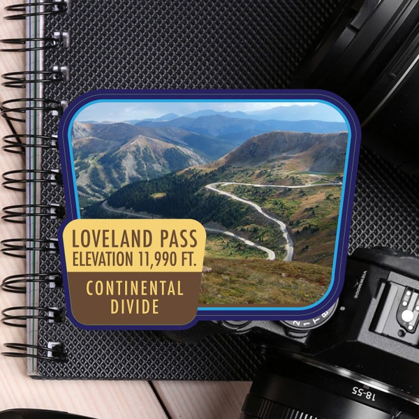 Loveland Pass Continental Divide Decal / 2.5" Sticker / Colorado / Rocky Mountains / Premium / Vinyl / UV Laminate / Travel/ Car/ Waterproof