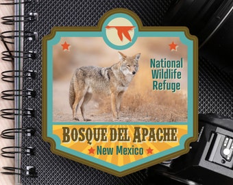 Bosque del Apache National Wildlife Refuge Decal / 2.5" Sticker / Coyote / NM / Premium / Vinyl / UV Laminate / Travel / Car / Waterproof