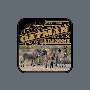 Oatman Decal / 2.5" Sticker / Mining / Donkey / Wild Burro / West / Arizona / Premium / Vinyl / UV Laminate / Travel / Car / Waterproof