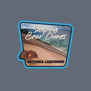 Sleeping Bear Dunes National Park Decal / 2.5" Sticker / Lake Michigan / Michigan / Sand / Premium / UV Laminate / Travel / Waterproof