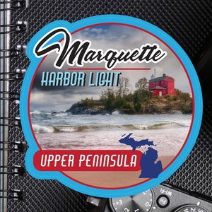 Marquette Harbor Light Decal / 3.5" Sticker / Michigan / Superior / UP / Yooper / Premium / Vinyl / UV Laminate / Travel / Car / Waterproof