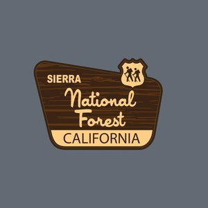 Sierra National Forest Decal / 3.5 " Pegatina / Signo / California / Parque Nacional / Premium / Vinilo / Laminado Mate / Viaje / Coche / Impermeable