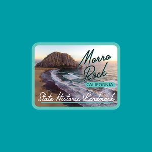 Morro Rock Decal / 2.5" Sticker / Morro Bay / California / Pacific Coast Highway / CA 1 / Premium / UV Laminate / Travel / Car / Waterproof