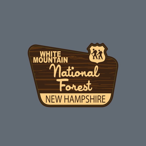 White Mountain New Hampshire Forest Mini Decal / 1.5" Sticker / Sign / National / Park / Premium / Vinyl /UV Laminate / Travel / Waterproof