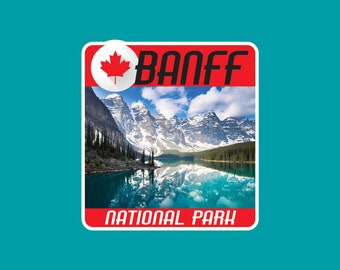 Banff National Park Mini Decal / 1.5" Sticker / Alberta / Mountains / Canada / Rocky Mountains / Premium / Laminate /Travel /Car /Waterproof