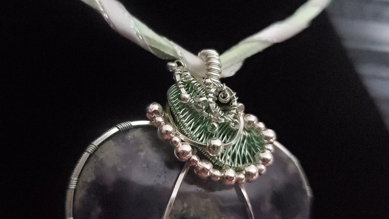 Choker Necklace Purple Moss Agate Heart Pendant Necklace Wire Wrapped Purple Moss Agate Heart Chakra Silver Wire Wrapped Heart Pendant