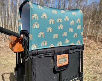 UPF50+ Peachy Rainbows Made-to-Order Full Canopy - Wonderfold, Rainbow Baby, Joymor, and Larktale Wagons