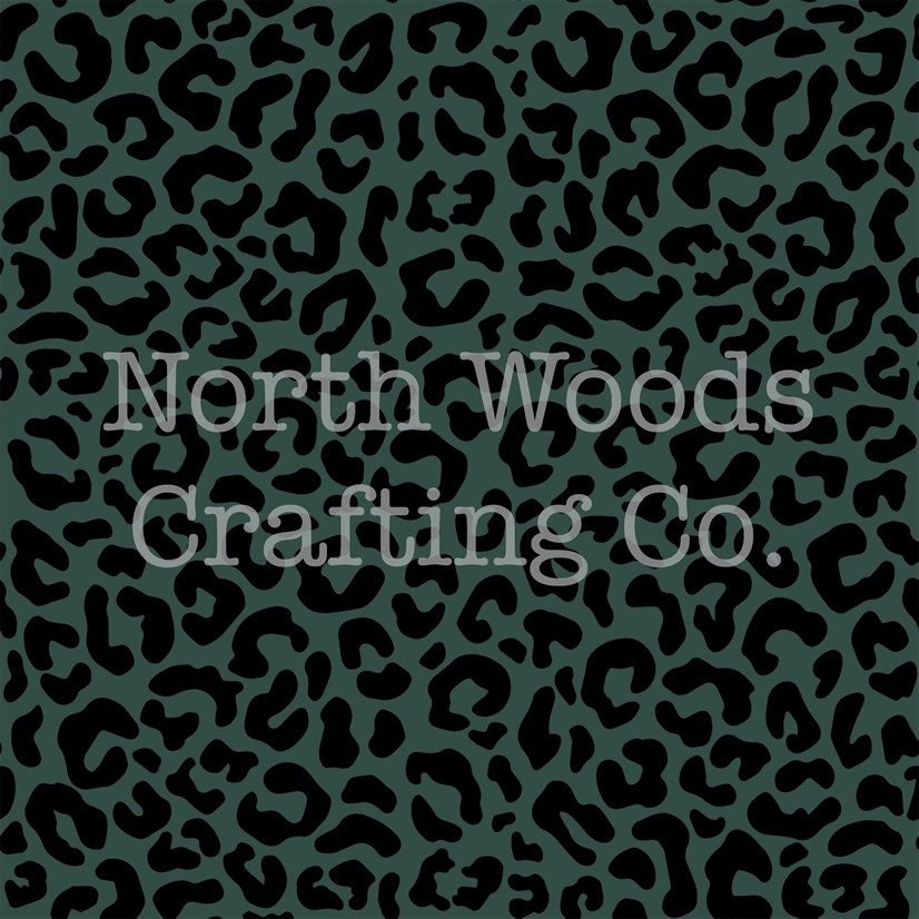 『 Green Leopard fam 』by Zuberi 60*60cm UPF50+ Hunter Green Leopard Leopard Made-to-order Full