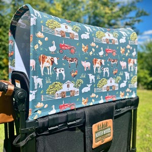 UPF50+ On the Farm Made-to-Order Full Canopy - Wonderfold, Rainbow Baby, Joymor, and Larktale Wagons