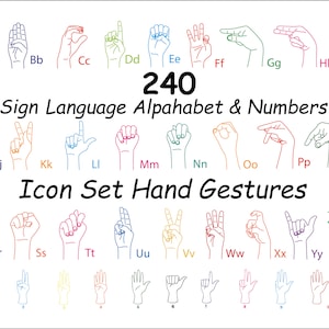 Linguagem de sinais americana Asl Alfabeto completo e números PNG SVG Pacote DXF, Gestos com as mãos, Educação para surdos Ortografia Abc Letras Fonte Cricut