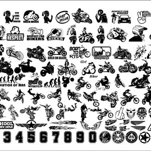 Motard svg Moto Svg Bundle Moto Svg Chopper Svg Cruiser Svg Harley svg Motocross svg Fichiers pour Cricut racing numéros svg