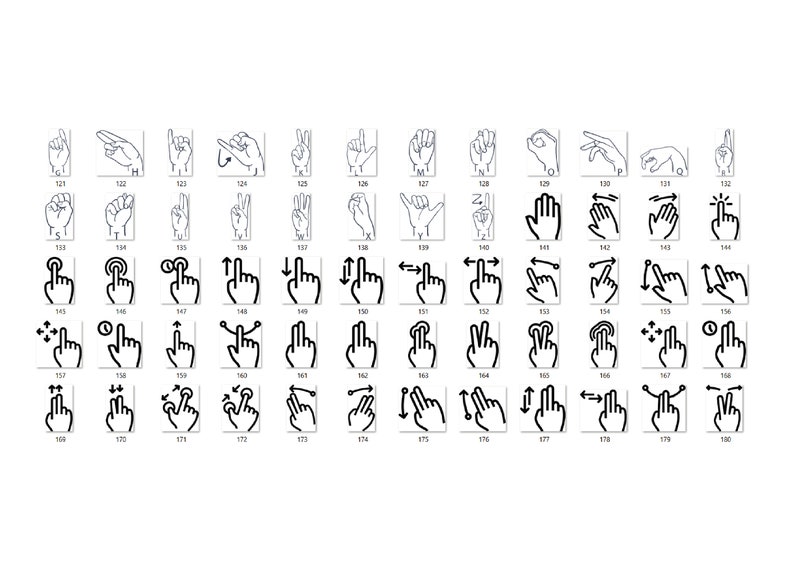 American Sign Language Asl Complete Alphabet and Numbers PNG SVG DXF ...