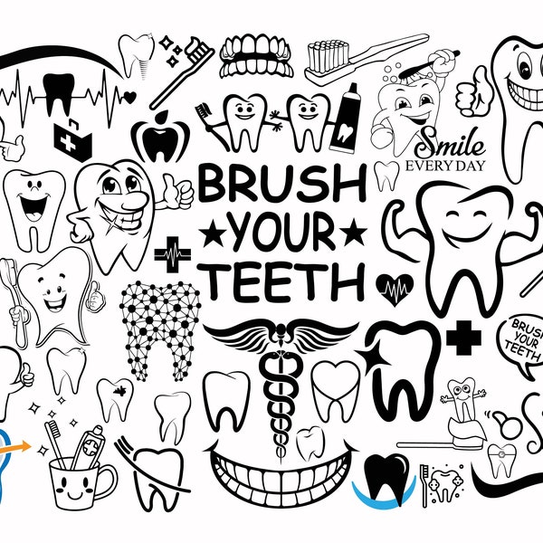 Tooth Fairy SVG, Tooth bundle svg, teeth svg, dental svg, dentist svg, brossez-vous les dents, clinique dentaire, Cut File pour Cricut,Cameo Silhouette