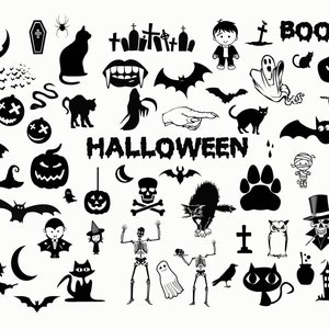 HALLOWEEN Bundle SVG,Halloween Silhouette SVG,Halloween Clipart,Pumpkin svg files,Ghost svg,Halloween Vector,spiderweb svg,Witch svg,spider