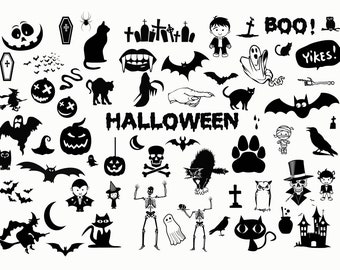 HALLOWEEN Bundle SVG,Halloween Silhouette SVG,Halloween Clipart,Pumpkin svg files,Ghost svg,Halloween Vector,spiderweb svg,Witch svg,spider