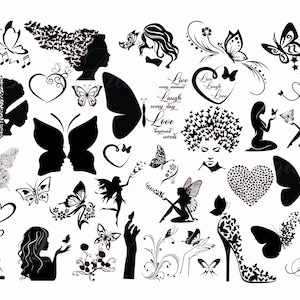 Butterfly SVG Bundle,Butterfly Clip Art,Cricut SVG,Butterfly Silhouette,Butterfly Vinyl,Floral butterfly svg,Butterfly SVG,png, eps, dxf