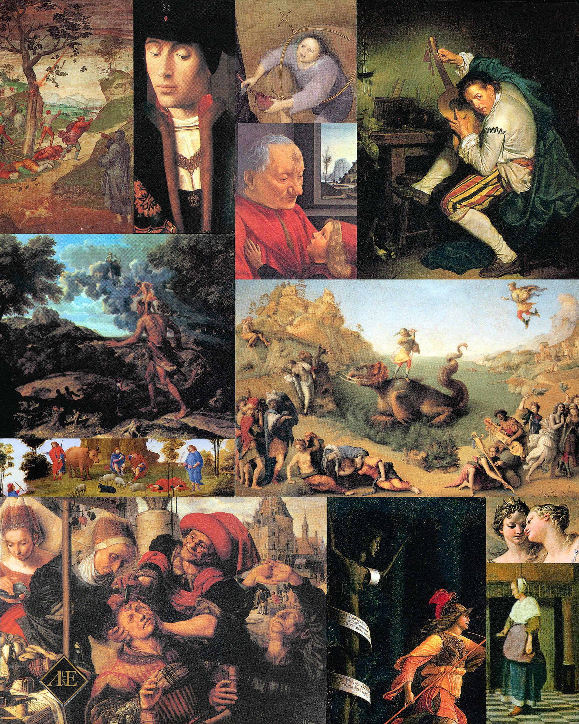 Renaissance Collage Art 8x10 Art Print Man Cave Unique Etsy