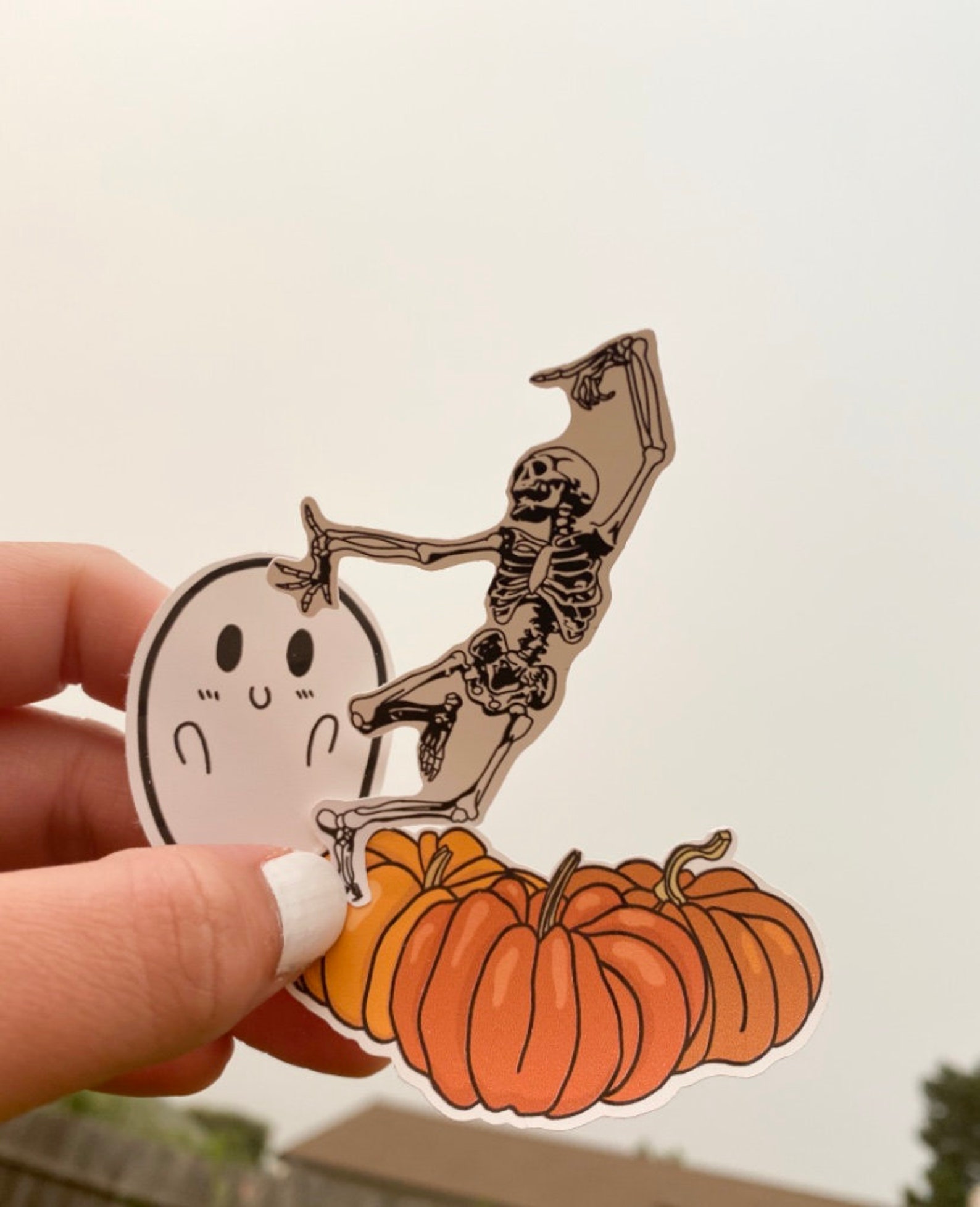 Halloween Pumpkin Skeleton Ghost Sticker Pack | Etsy