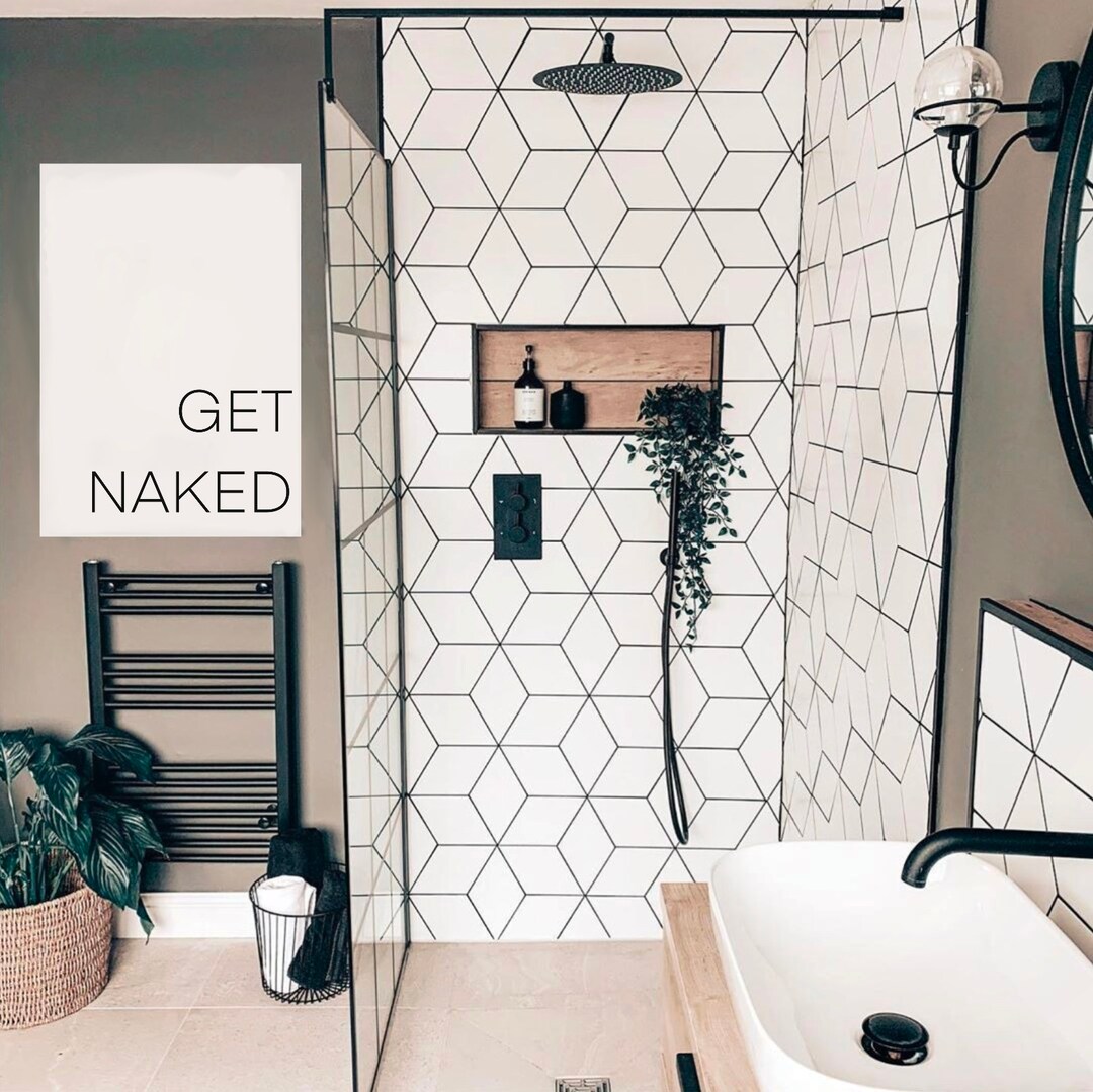 Bathroom Wall Art | Printable Downloadable Art | Beige Minimal Flirty ...