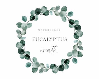 Aquarelle Floral Wreath Frame | clipart botanique | | d’illustration des feuilles d’eucalyptus invitation de mariage | | de conception de logo PNG numérique