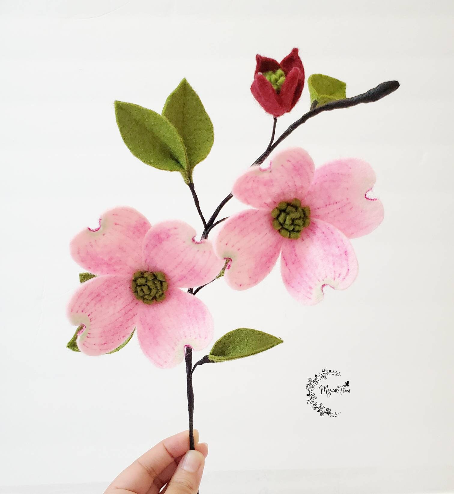 Felt Dogwood Flower Felt Flower Stem for Gifts NC State Etsy