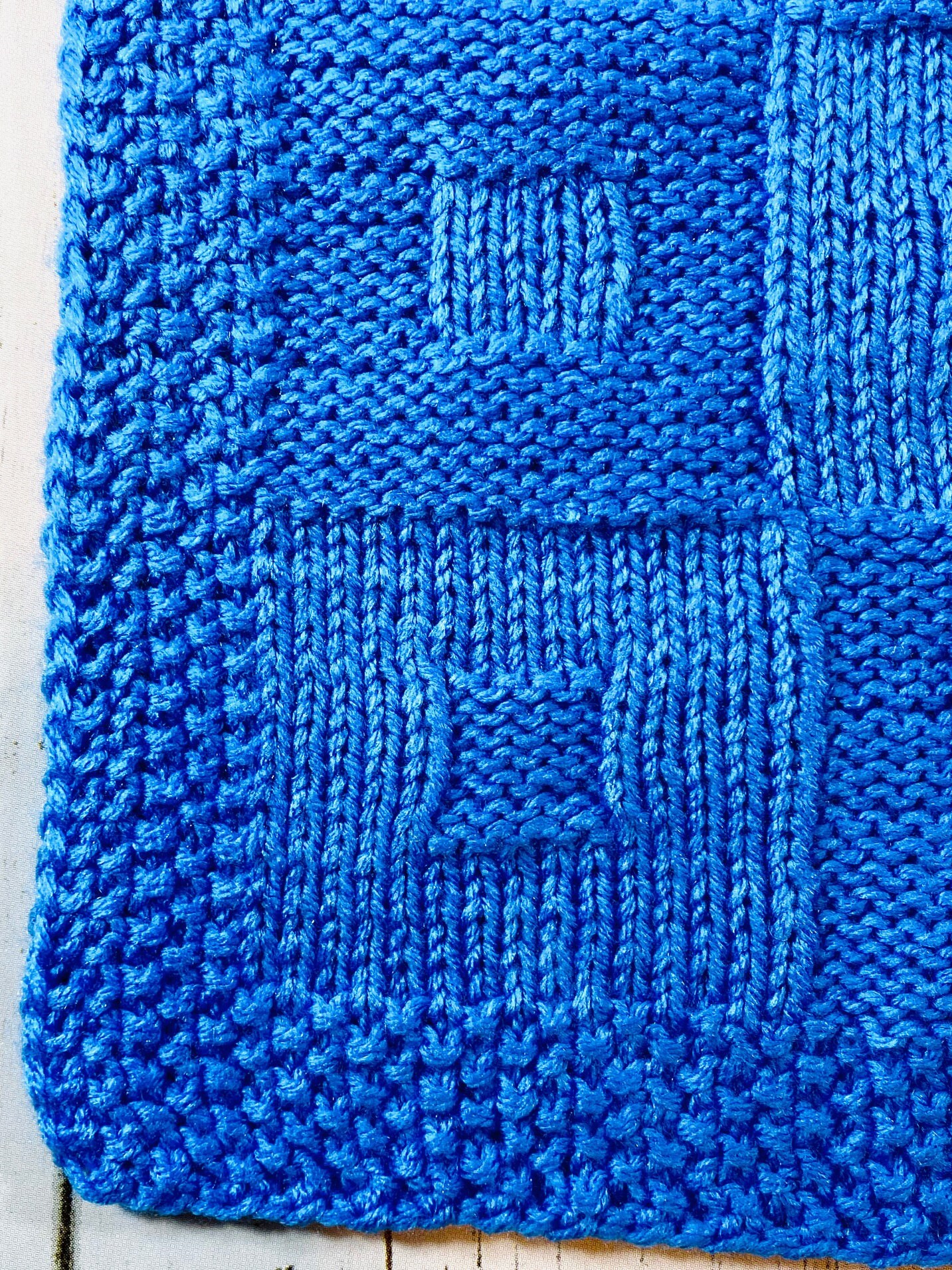 Vegan Denim Blue Hand Knit Baby Blanket and Beanie Gift Set Etsy