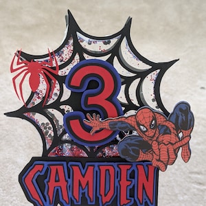 Décoration de gâteau d'anniversaire Spider Man - SVG - fichier numérique décoration d'anniversaire - fête de l'homme araignée - téléchargement numérique - merveille