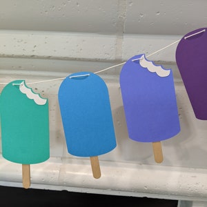 Rainbow popsicle banner - SVG File - summer treats- colorful popsicles - taste the rainbow - summer birthday party décor - ice pop bday