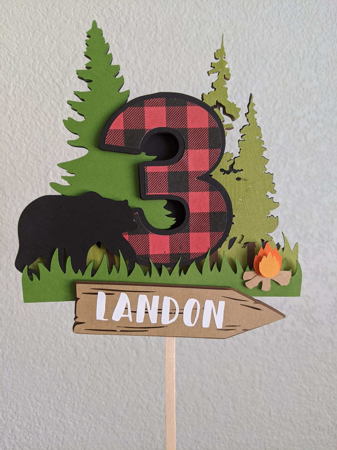Lumber Jack Birthday Cake Topper SVG Digital File Birthday Décor l
