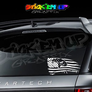 Distressed Eagle Flag Window Decal car stickers