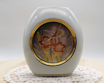 CHOKIN JAPANESE VASE | 24 Carat Gold Edged | Retro Vase | Vintage Vase | Vase Art | Flower Vase | Bird Vase