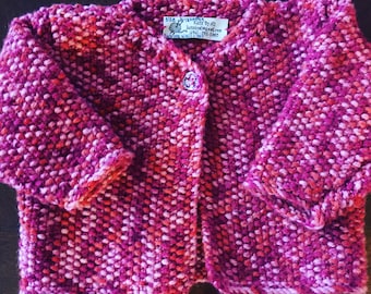 Beautiful handknit baby girl sweater