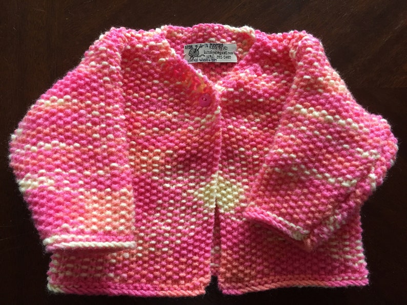 Beautiful handknit baby girl sweater image 1