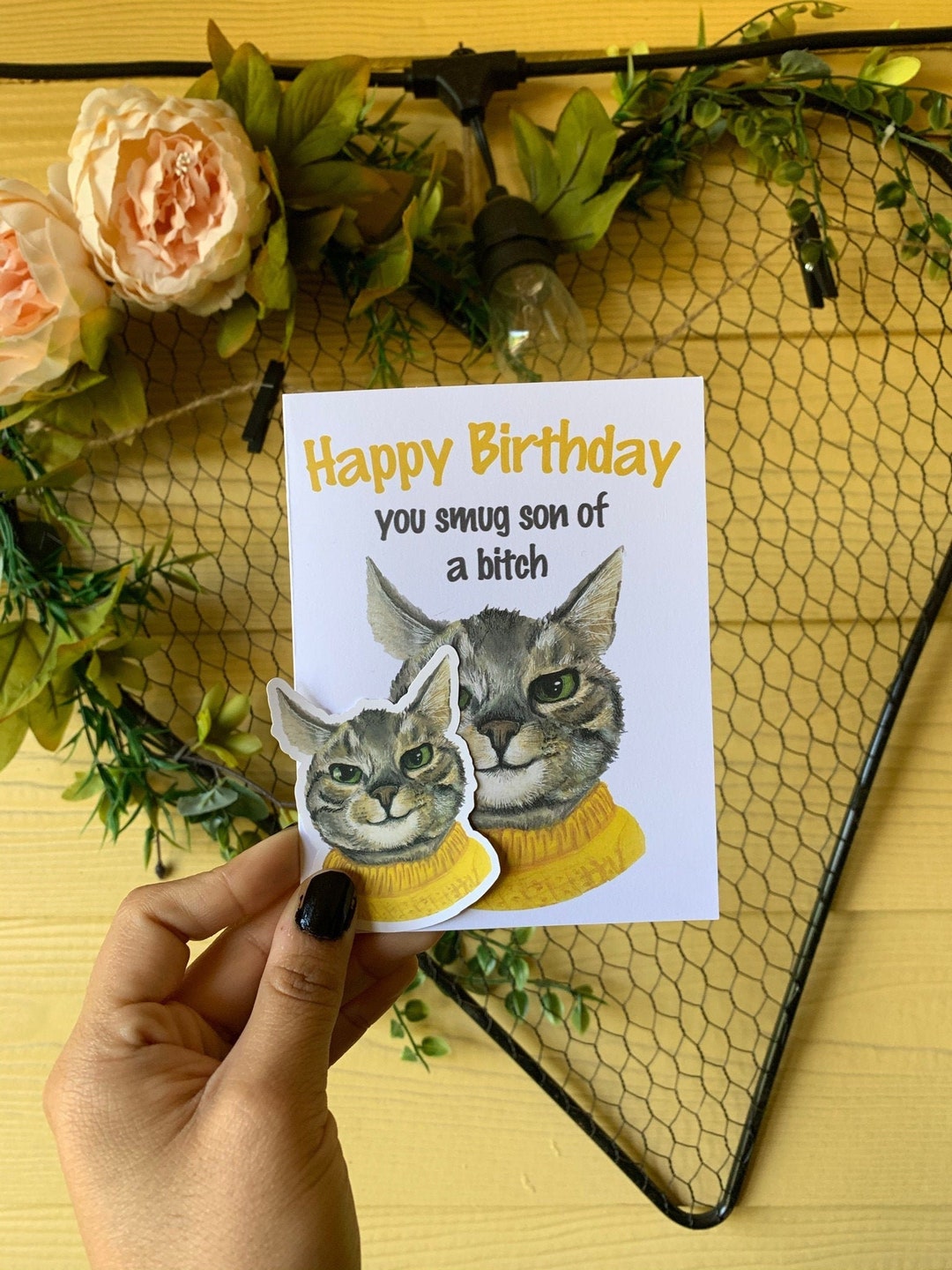 Cat Wearing Bandana, Shades, And Striped Sweater Funny Birthday Card For Her - Avanti Press, 206321