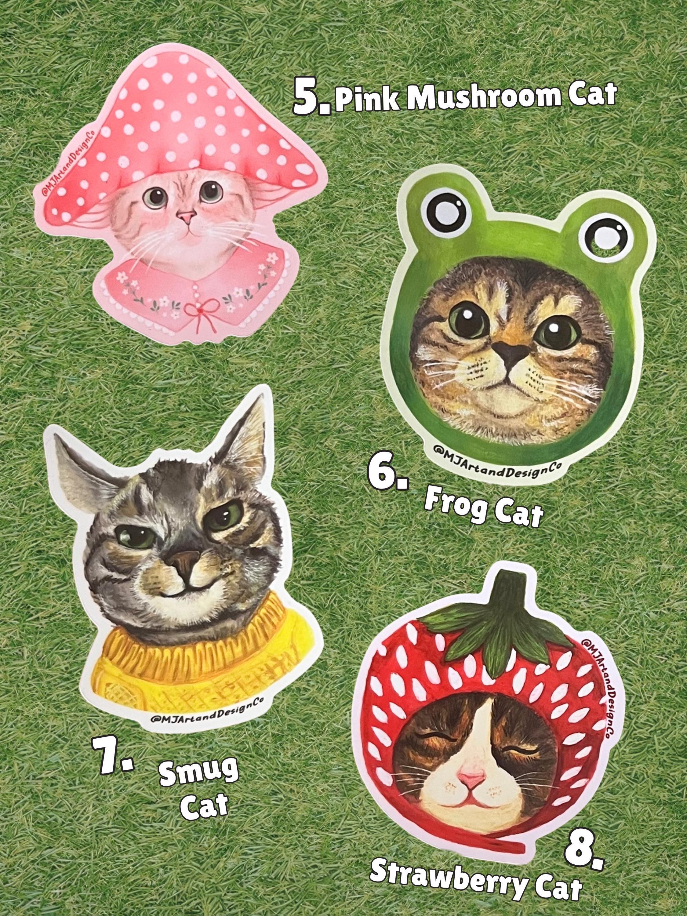 Cute and Funny Cat Sticker Pack/ Set of 4/ Meme Cats/ Wizard Cat, Bread ...