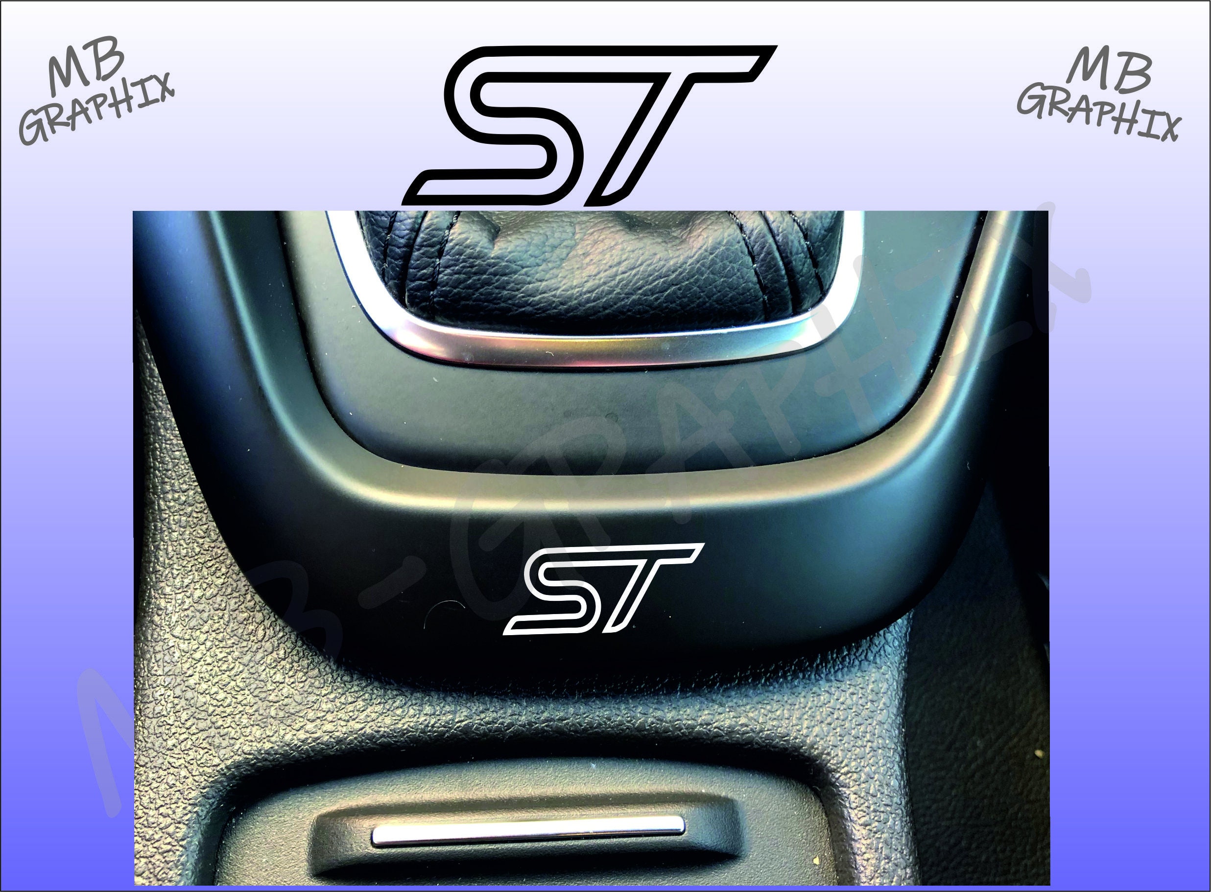 Ford ST Line Emblem, Schriftzug, Logo in Schwarz Neu
