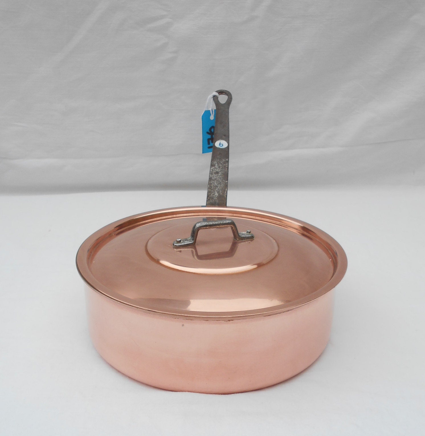 Poêle à Sautè en Cuivre Vintage Français Fabrication Française - Complet avec Couvercle d'origine