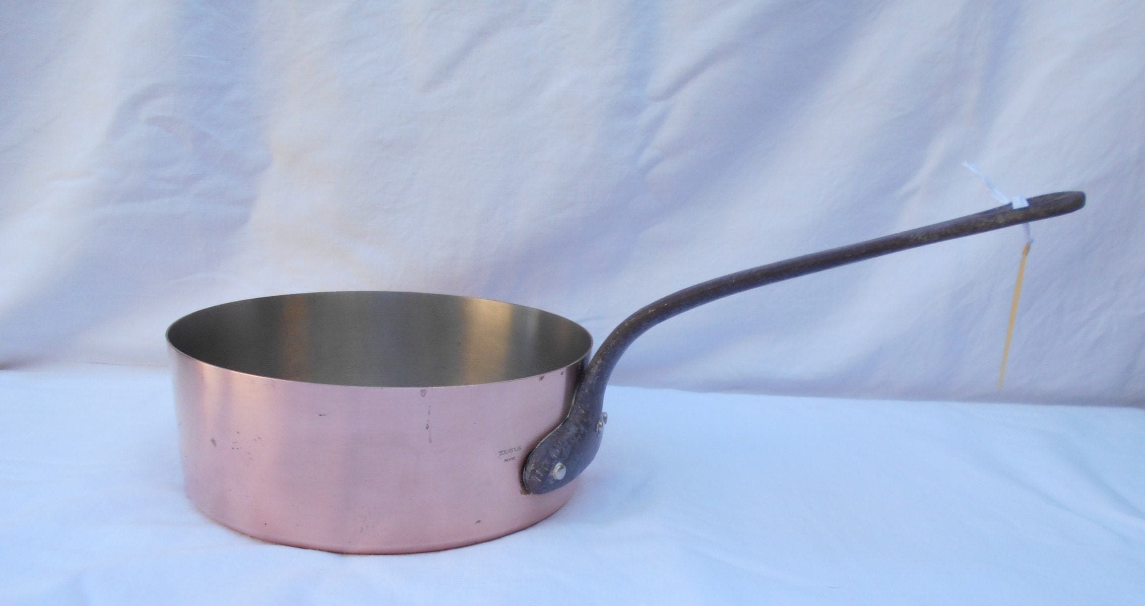 Vintage Fabrication Française Cuivre Sautè Pan 1.5mm d'épaisseur,