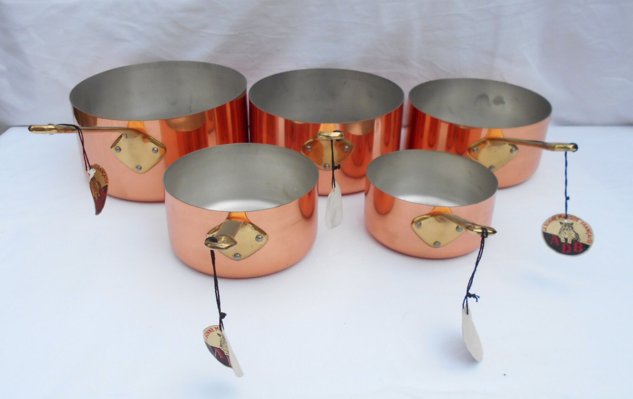 Série de 5 Moules en Cuivre Adb Fabrication Française 1mm Vintage