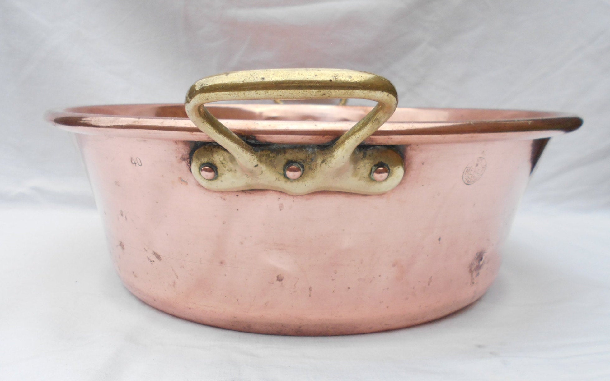 Vintage Unis Merit 56 Français Confiture/Jam Pan en Cuivre