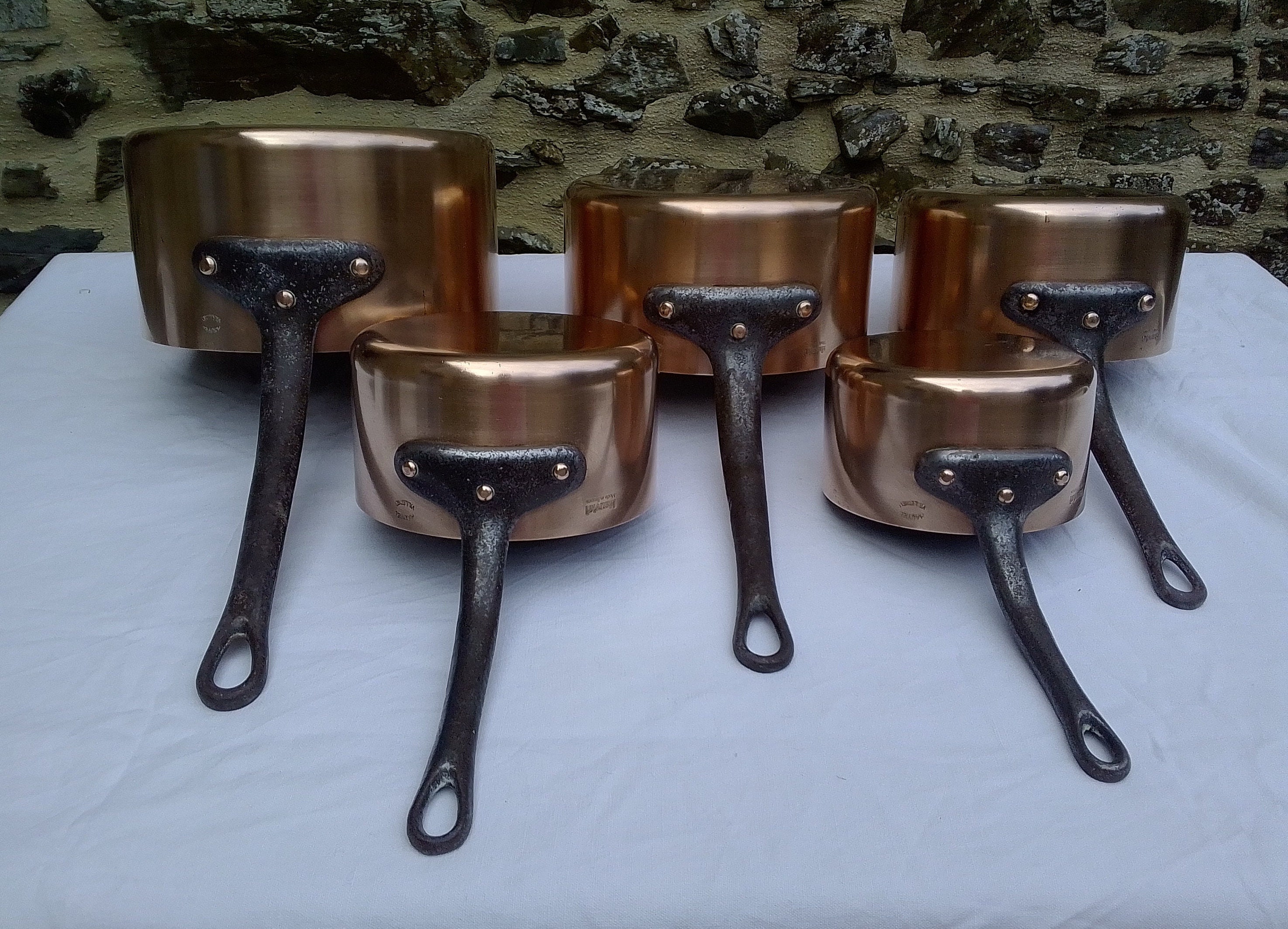 Set Vintage de 5 Casseroles en Cuivre Mauviel 2mm - Heavy 6977G