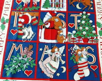 Season's Greetings Christmas Black Cotton Quilting Fabric Panel 90cm x 110cm Season's Greetings Christmas Black Cotton Quilting Fabric Panel 90cm x 110cm