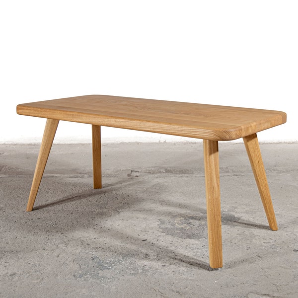 Table basse en bois en chêne / Table basse en bois massif, table basse scandinave en chêne, table en bois massif, table de salon