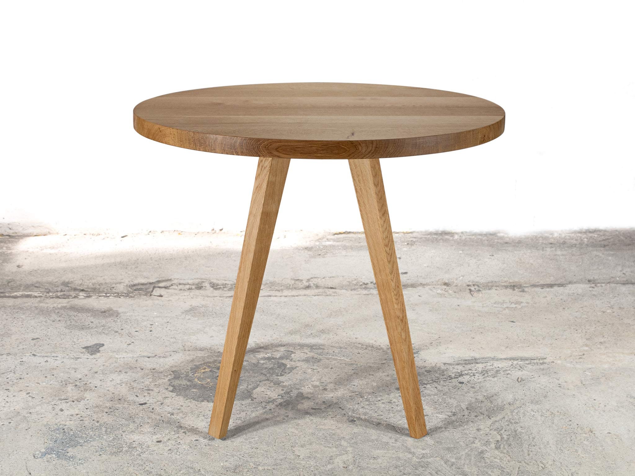 Round Dining Table in Solid Oak Wood / Kitchen Table Wooden Etsy