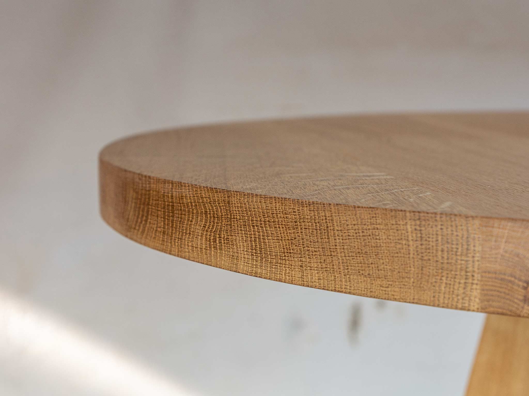 Round Dining Table in Solid Oak Wood / Kitchen Table Wooden Etsy