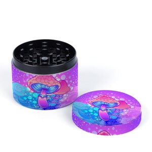 Purple and pink Mushroom Herb Grinder, Tobacco Grinder, Stoner Girl Grinder, Smoke Accessories, 40mm grinder