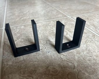Soporte de guía de piso para puerta corrediza de armario, paquete de 2, color negro