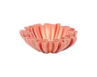3D Printed Rose Gold Wavy Bowl – Modern Home Decor